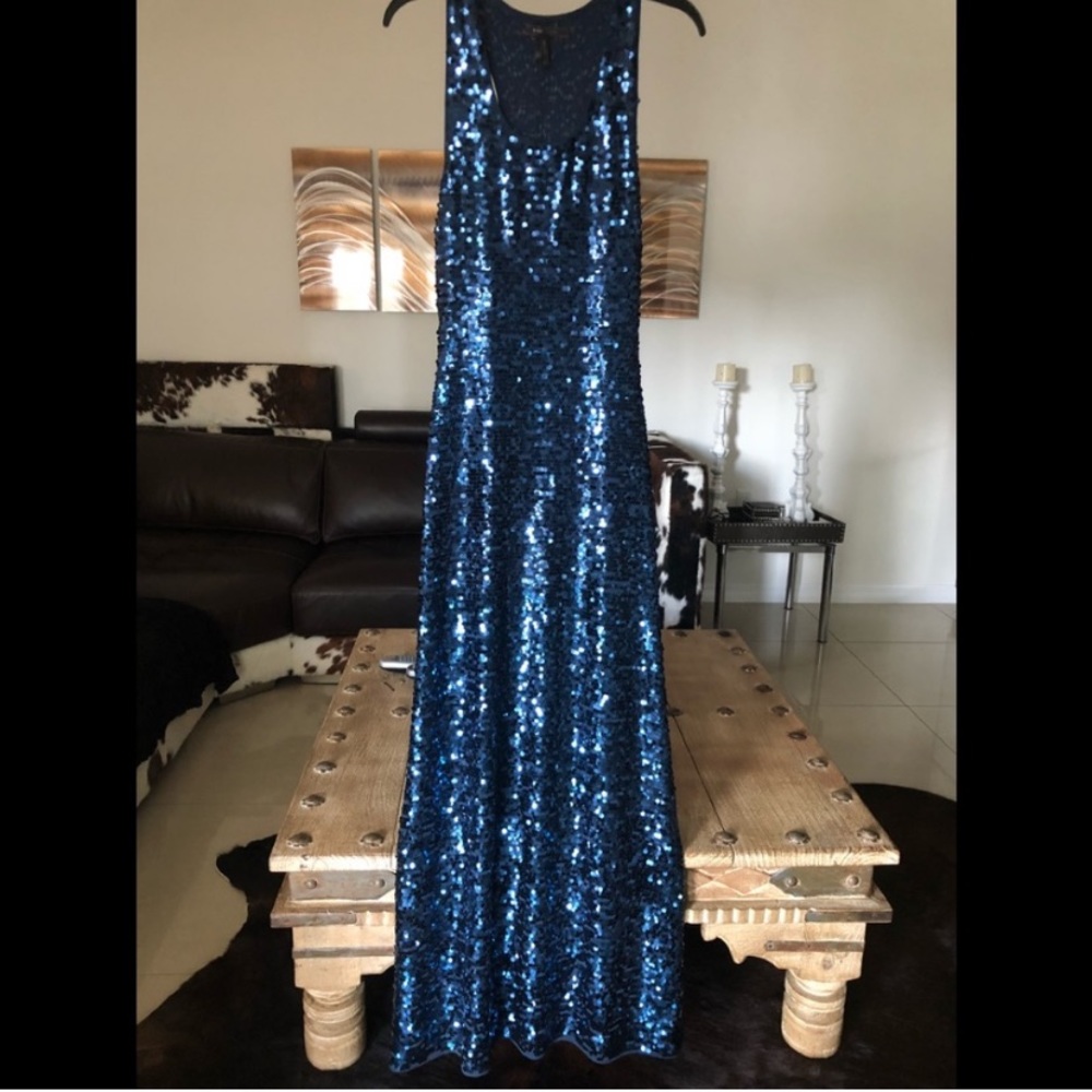 ✨BCBG Navy sequin maxi dress NYE